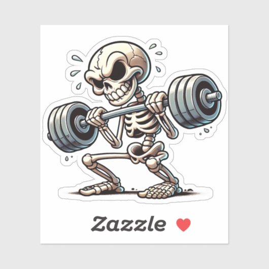 Een zwaar skelet dat werkt sticker (Vel)