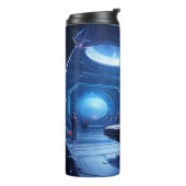 Een zwaartekracht manipulator buigende ruimte in n thermosbeker (Gedraaid links)