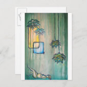 Een zwangere vrouw met lotusbloemen aankondigingskaart (Voorkant / Achterkant)