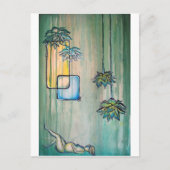 Een zwangere vrouw met lotusbloemen aankondigingskaart (Voorkant)