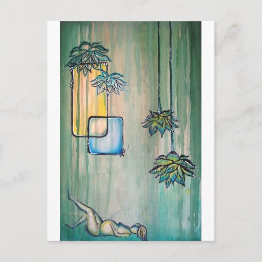 Een zwangere vrouw met lotusbloemen aankondigingskaart (Voorkant)