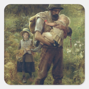 Een zware last vierkante sticker