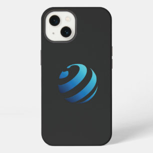 een zwart en blauw logo met een golf erop iPhone 13 hoesje