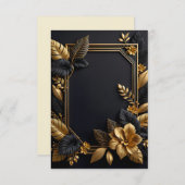 Een zwart en gouden bruiloft ontwerp flat uitnodig (Voorkant / Achterkant)