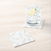 een zwart frame met een witte achtergrond met lijn kartonnen onderzetters (Insitu)