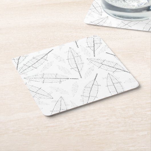 een zwart frame met een witte achtergrond met lijn kartonnen onderzetters (Schuin)