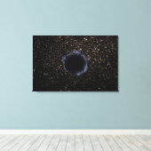 Een zwart gat in een wereldwijd cluster canvas afdruk (Insitu (Houten vloer))