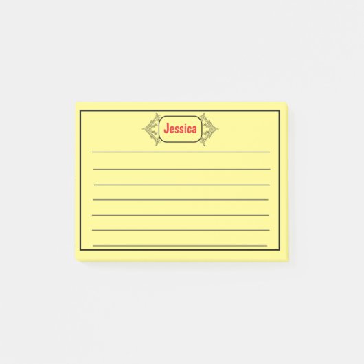 Een zwart  gepatenteerde titel Afbeelding Post-it® Notes (Voorkant)