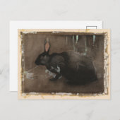 Een zwart konijn | Joseph Crawhall Briefkaart (Voorkant / Achterkant)