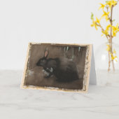 Een zwart konijn | Joseph Crawhall Kaart (Gele Bloem)