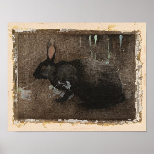 Een zwart konijn | Joseph Crawhall Poster (Voorkant)