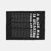 Een zwart Man spreekt, luistert en leert zijn zwar Fleece Deken (Voorkant (Horizontaal))