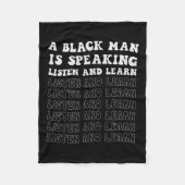 Een zwart Man spreekt, luistert en leert zijn zwar Fleece Deken (Voorkant)
