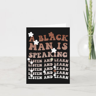 Een zwart Man spreekt, luistert en leert zijn zwar Kaart