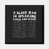 Een zwart Man spreekt, luistert en leert zijn zwar Magneet (Voorkant)