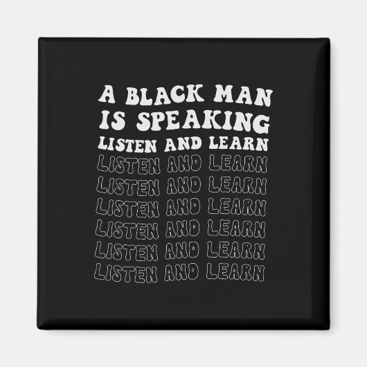 Een zwart Man spreekt, luistert en leert zijn zwar Magneet (Voorkant)