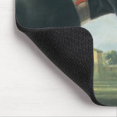 Een zwart paard dat de Courbette uitvoert Muismat (Hoek)
