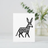 Een zwart silhouet met patroon ezel Tattoo icoon Briefkaart (Staand voorkant)