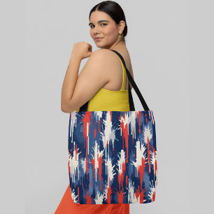 Een zwart-wit abstract geometrisch patroon tote bag