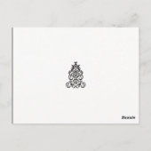 Een zwart-wit afbeelding van een  ontwerp briefkaart (Achterkant)