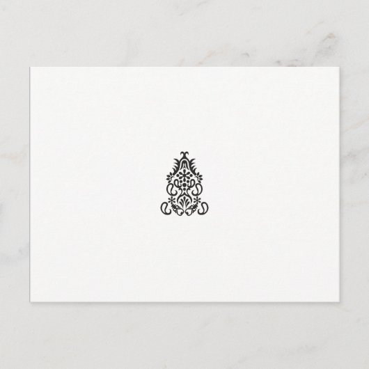 Een zwart-wit afbeelding van een  ontwerp briefkaart (Voorkant)