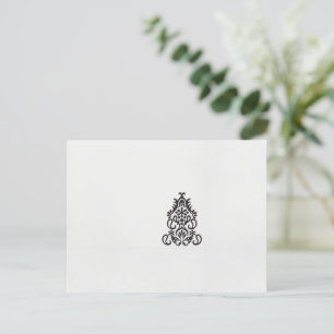 Een zwart-wit afbeelding van een ontwerp briefkaart