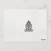 Een zwart-wit afbeelding van een ontwerp briefkaart (Achterkant)