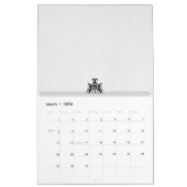 Een zwart-wit afbeelding van een  ontwerp kalender (Mar 2026)