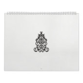 Een zwart-wit afbeelding van een  ontwerp kalender (Hoes)