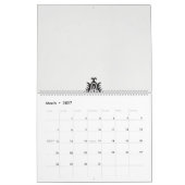 Een zwart-wit afbeelding van een ontwerp kalender (Mar 2027)