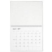 Een zwart-wit afbeelding van een  ontwerp kalender (Mar 2027)