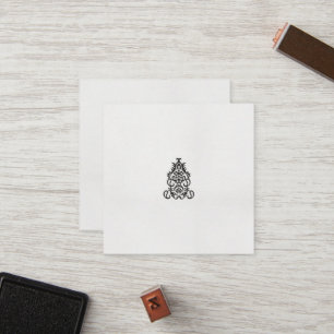 Een zwart-wit afbeelding van een  ontwerp klantenkaartje