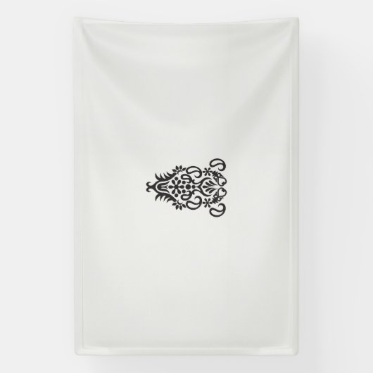 Een zwart-wit afbeelding van een  ontwerp spandoek (Verticaal)