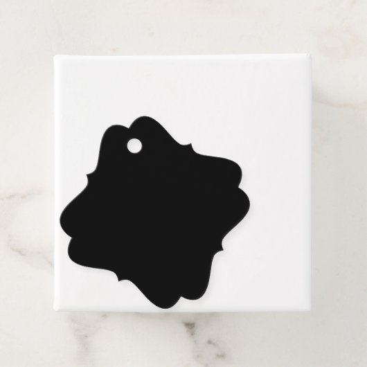 Een zwart-wit foto bedankjes labels (In situ)