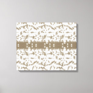 Een zwart-wit foto van een patroon canvas afdruk