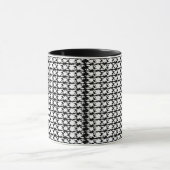 Een zwart-wit foto van een patroon mok (Midden)