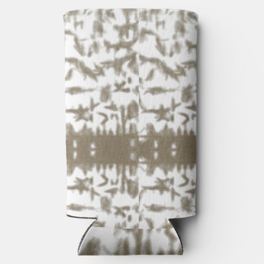 Een zwart-wit foto van een patroon seltzer blikjeskoeler (Achterkant)