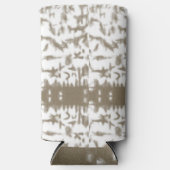 Een zwart-wit foto van een patroon seltzer blikjeskoeler (Voorkant)