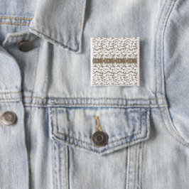 Een zwart-wit foto van een patroon vierkante button 5,1 cm
