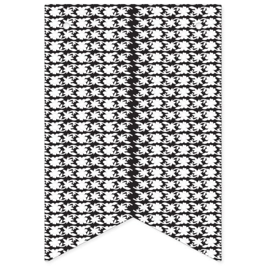 Een zwart-wit foto van een patroon vlaggetjes (Tweede vlag)