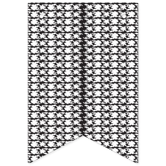 Een zwart-wit foto van een patroon vlaggetjes (Eerste vlag)