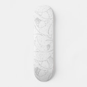 Een zwart-wit foto van een persoon die een cel vas persoonlijk skateboard (Voorkant)