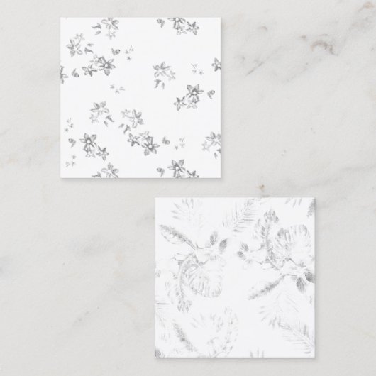 Een zwart-wit foto van een witte achtergrond contactkaartje (Voorkant / Achterkant)