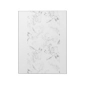 Een zwart-wit foto van een witte achtergrond notitieblok (Linkerzijde)