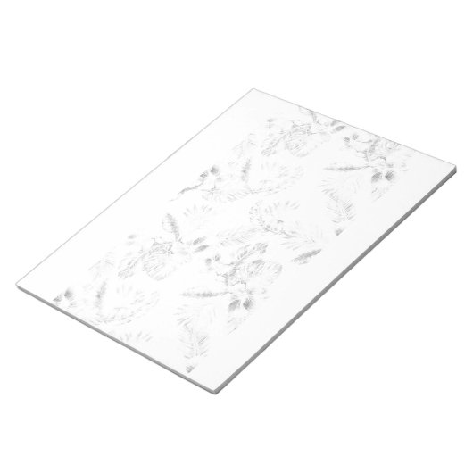 Een zwart-wit foto van een witte achtergrond notitieblok (Schuin)