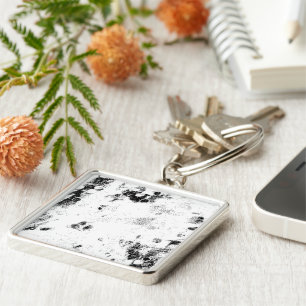 Een zwart-wit foto van een zwart-wit foto sleutelhanger