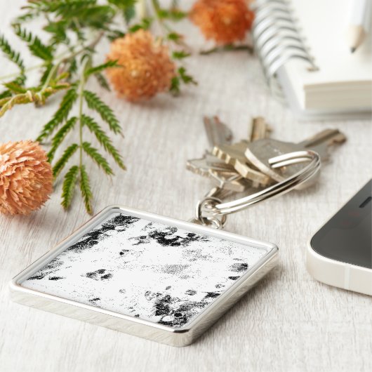 Een zwart-wit foto van een zwart-wit foto sleutelhanger (Zijkant)