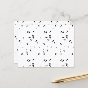 Een zwart-wit foto van een zwerm vogels briefkaart