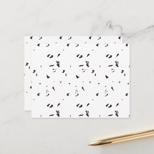 Een zwart-wit foto van een zwerm vogels briefkaart (Voorkant / Achterkant in situ)