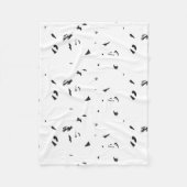 Een zwart-wit foto van een zwerm vogels fleece deken (Voorkant)